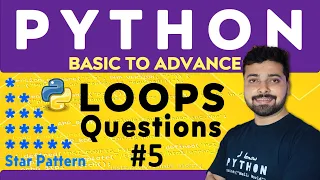 Loops Interview Questions - Assignment 5 Star Pattern Python Tutorial in Hindi