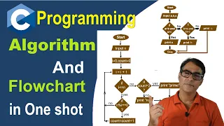Algorithm Flowchart with examples C programming Hindi Tutorial one shot Tutorial - 119