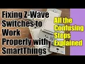 Z-Wave Pair Reset Exclude and Configure Dimmer and Relay Switches with SmartThings Zwave