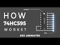 How 74HC595 Shift Register Works 3D animated