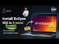 Eclipse IDE Installation 2025 Java Coding Start in 5 Mins in Telugu