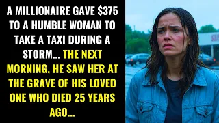 MILLIONAIRE GAVE $375 TO A WOMAN DURING A STORM... THE NEXT DAY HE SAW HER AT HIS LOVER'S GRAVE...