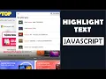 Highlight Searched Text Javascript