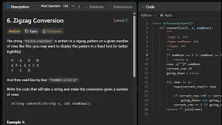 Zigzag Conversion LeetCode problem solving
