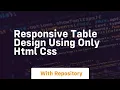 Responsive table design using only html css
