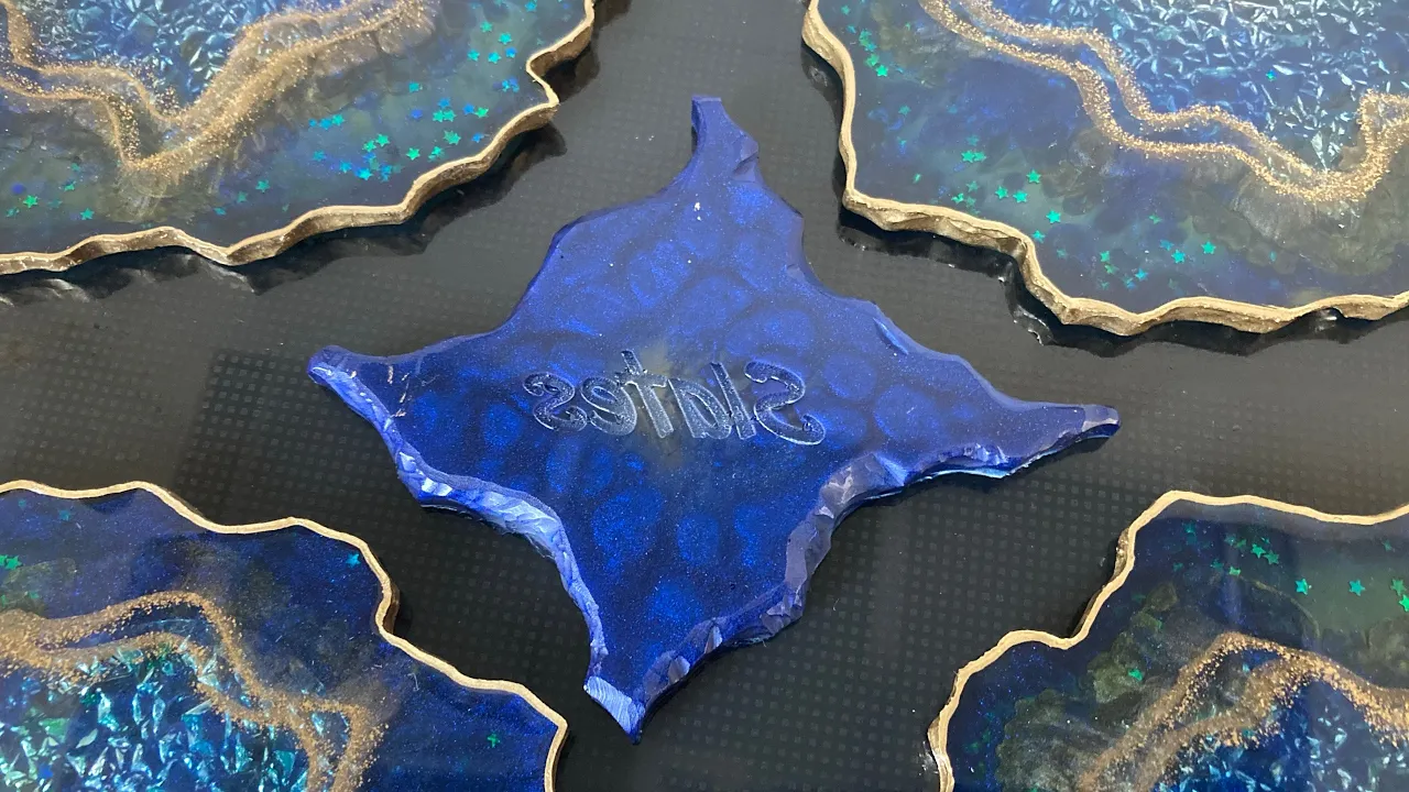 Set of 2 molds - Slate coasters with holder