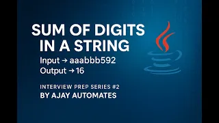 Java Interview Prep - Sum of Digits in a String Java Coding Interview Question