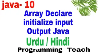 Arrays In Java Declare Initialize Input Output Array Jawad Aslam