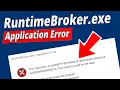 SOLVED How to Fix RuntimeBroker exe Application Error