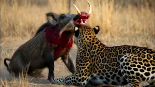 Wild boar Vs Leopard