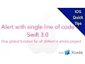 UIAlert with single line of code using global function UIAlertController Swift 3 0