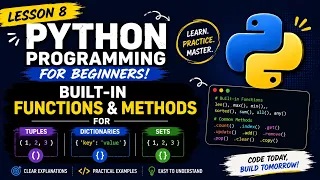 Python Programming for Beginners Lesson 8 Tuples Dictionaries Sets Comprehensions