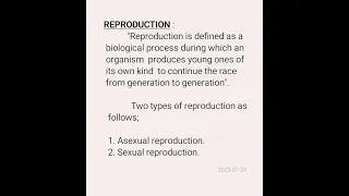 Reproduction Definition And Types 