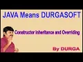 Java Constructors Constructor Inheritance and Overriding by Durga Sir