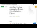 App Dev Storing Application Data in Cloud Datastore Python