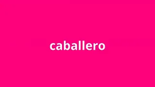 what is the meaning of caballero