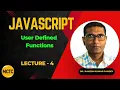 User Defined Functions in JavaScript