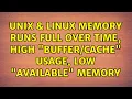 Unix Linux Memory runs full over time high usage low available memory