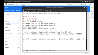 Using MathOpt in OR-Tools from Python to Solve a MIP Mixed Integer Program