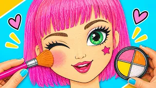 تغيير تسريحة وفستان الدمية الورقية! 💄✨ مكياج وأزياء من الورق DIY