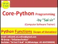 Python Functions with Scope of Variables Python Global Variables Python Local Variables
