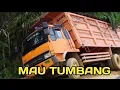 Serem truk Oren muatan sawit mau tumbang 