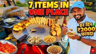 एक ही ठेले पर 7 अलग-अलग वैरायटी! 🔥 | Daily ₹2000 Earning Food Cart | #panipuribusiness
