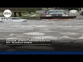 Snowplow clears road after hailstorm in Colorado