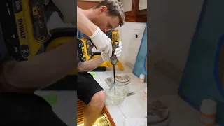 DIY liquid marble countertops #epoxyresin #diy #boatbuilding #shorts