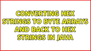 Converting hex strings to byte arrays and back to hex strings in Java