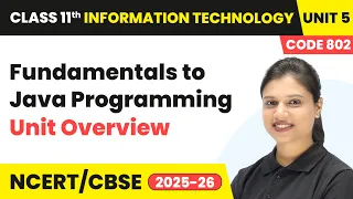 Fundamentals to Java Programming - Unit Overview Class 11 IT Unit 5 Code 802 Part B CBSE 2025