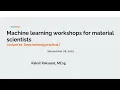 MTEC machine learning workshop Session 10 - Deep learning practical I