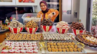 بنفس العجين 5 اشكال حلويات العيد 2025 في وقفة وحدة تكمليها سهلة اقتصادية كمية كبيرة هشة تدوب فالفم 