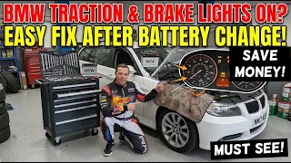 BMW Traction Control, DSC Light,  Brake Light ON After Battery Change (Easy Fix)