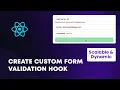 Create custom Form validation Hook in React