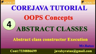 Core java OOPS -4 Abstract Classes constructor execution By Ratan sir
