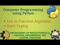 Python Programming Basics to Advanced List as Function Arguments Lab 18P-1