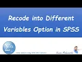 Recode into Different Variables Option in SPSS SPSS Sinhala Tutorial Data Analysis using SPSS