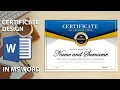 How To Design a Printable Certificate Using Microsoft Word Download FREE Template