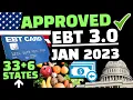 2023 P-EBT SNAP BENEFITS 33 6 STATES APPROVED DEPOSIT DATES FOR JANUARY