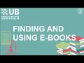Using the library - Finding and using e-books
