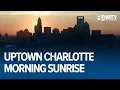 Time lapse Sun rising over the Charlotte skyline