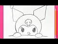 Easy Drawings - How to Draw Kuromi Step by Step in Pencil Kawaii Sanrio Style