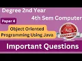 Degree 4th sem computer imp questions for all AP Universities Objectoriented programming using Java