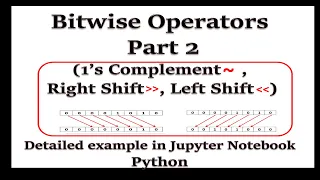 Bitwise Operators One s Complement Right Shift Left Shift - Part 2 Example in Jupyter Notebook