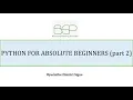 Python tutorial for absolute beginners - Introduction Part 2 0