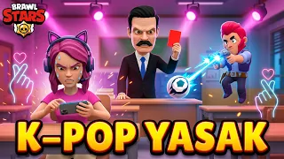 BRAWL STARS LİSESİ 5V5 SAVAŞ TOPUNDA KAZANAMAZSAN K-POP VE KORE DİZİSİ YASAK! 😱🎵 #brawlstars 🏫