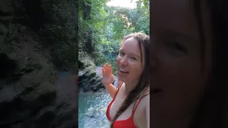 Exploring Blue Basin in the Trinidad Jungle 💦🍃 #travel #trinidad #lifestyle #dog