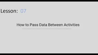 Pass Data Between Activities in Android Studio