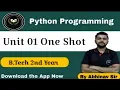 Python Programming Unit 01 One Shot B Tech Second Year By Abhinav Sir